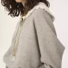 Collar sweater in chiné fleece