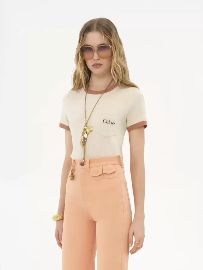 Crew-neck logo T-shirt in cotton jersey