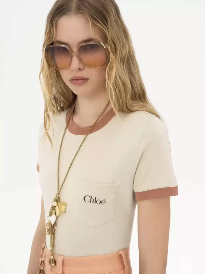 Crew-neck logo T-shirt in cotton jersey