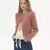 Cropped boxy jacket in velvet