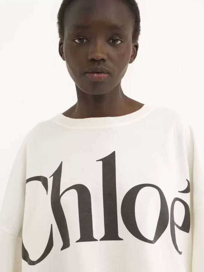 Cropped boxy logo T-shirt in cotton jersey