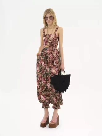 Fluid pleated pants in silk charmeuse