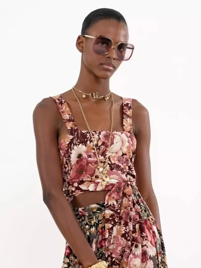 Fluid pleated pants in silk charmeuse