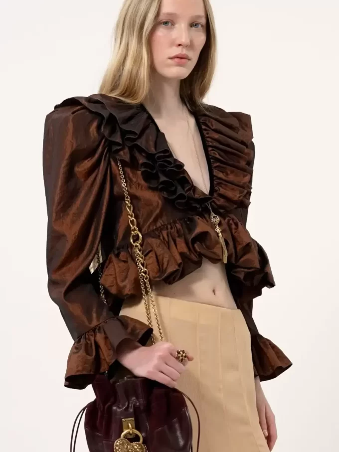 Fluid maxi skirt in silk mousseline