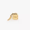 Cube Banana Dice bracelet charm in brass