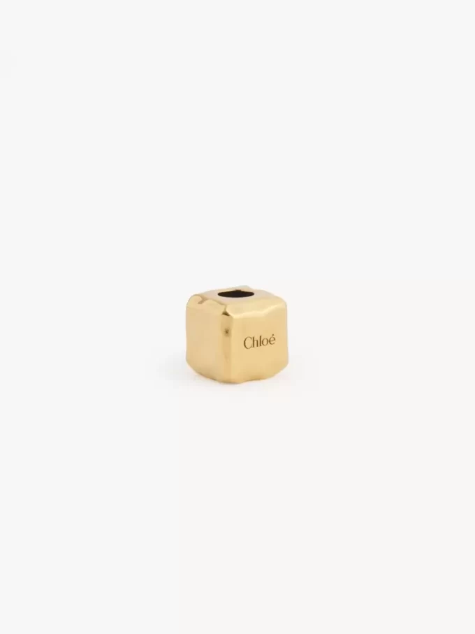 Cube Dice bracelet charm in brass
