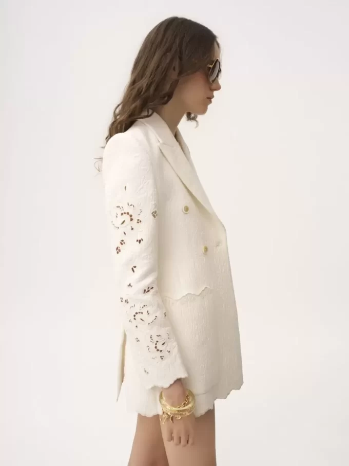 Double-breasted tailored jacket in a cotton mix