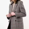 Double-breasted tailored jacket in wool check