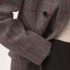 Double-breasted tailored jacket in wool check