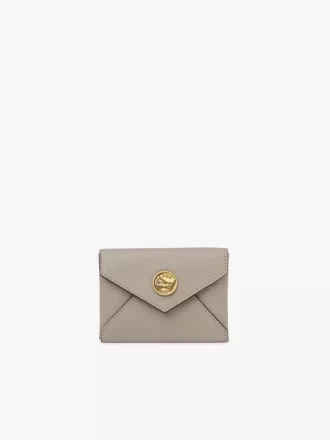 Envelope card holder in grained leather