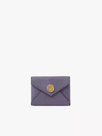 Envelope card holder in grained leather