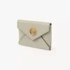 Envelope card holder in grained leather