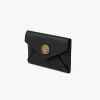 Envelope card holder in grained leather