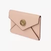 Envelope card holder in grained leather