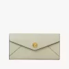Envelope long wallet with flap in grained leather