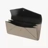 Envelope long wallet with flap in grained leather