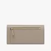 Envelope long wallet with flap in grained leather