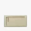 Envelope long wallet with flap in grained leather