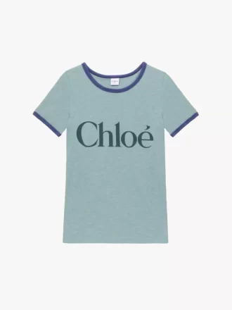 Fitted logo T-shirt in cotton-mix jersey