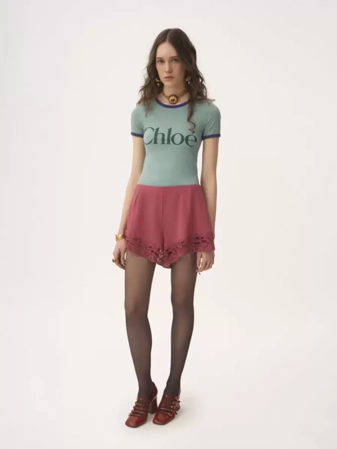 Fitted logo T-shirt in cotton-mix jersey Fitted logo T-shirt in cotton-mix jersey