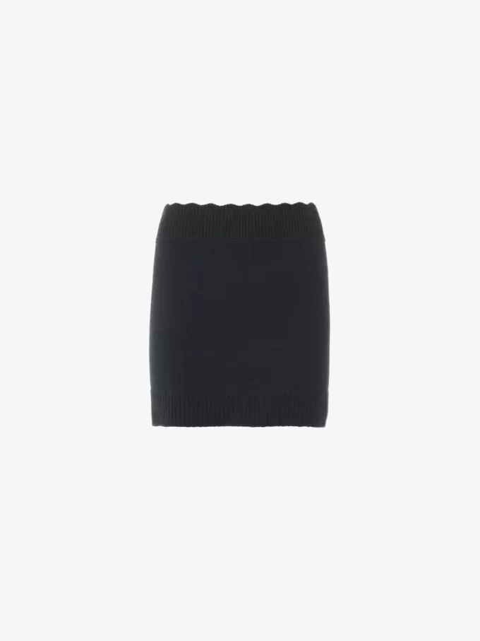 Fitted mini skirt in a wool & cashmere knit