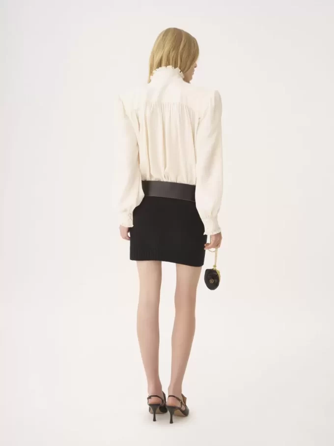 Fitted mini skirt in a wool & cashmere knit