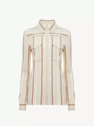 Fitted shirt in crêpon cotton