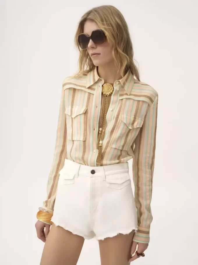 Fitted shirt in crêpon cotton