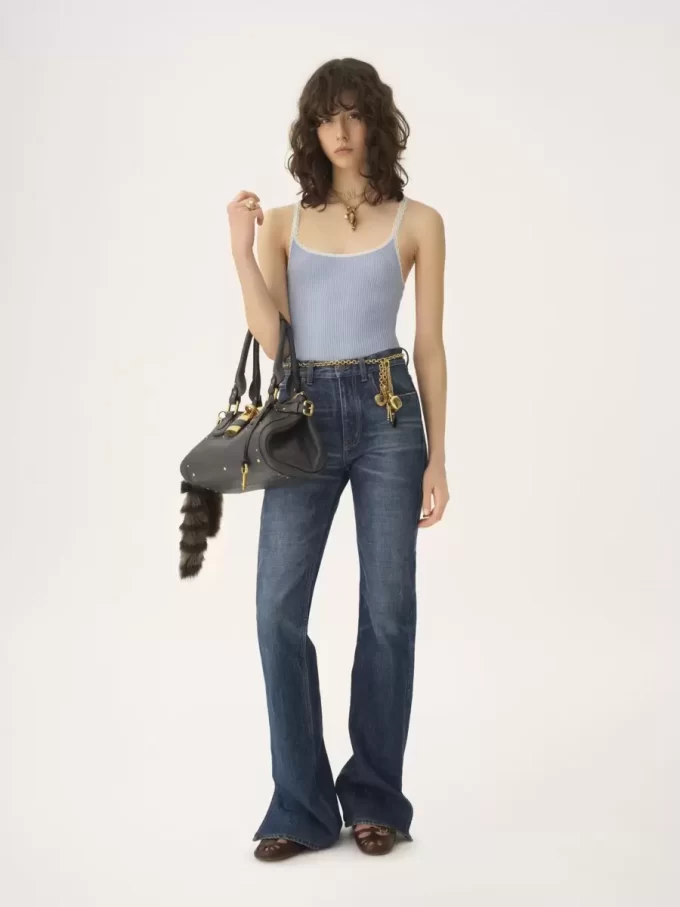 Fitted tank top in cotton