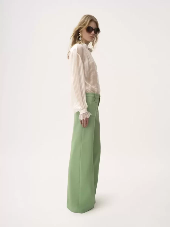 Flared pants in cotton canvas