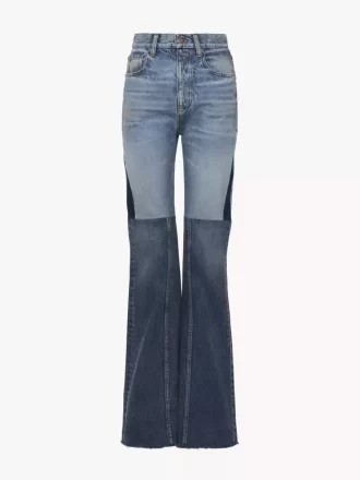 Flared patchwork jeans in denim