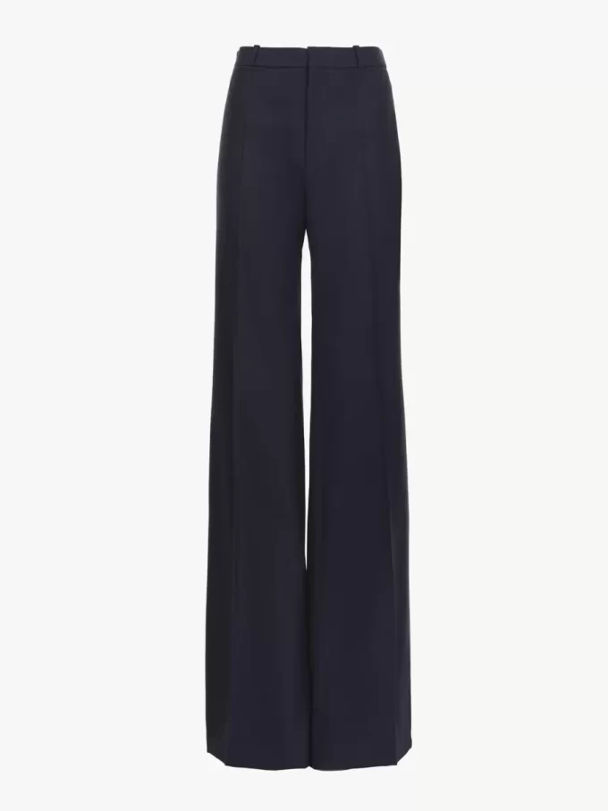Flared tailored pants in stretch wool