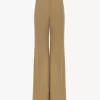 Flared tailored pants in wool grain de poudre