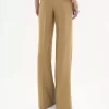 Flared tailored pants in wool grain de poudre