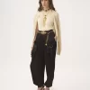Fluid cargo pants in silk satin