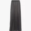 Fluid maxi skirt in silk mousseline