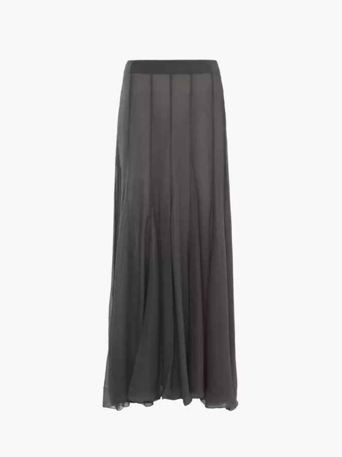 Fluid maxi skirt in silk mousseline