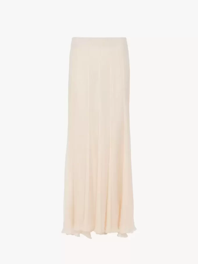 Fluid maxi skirt in silk mousseline