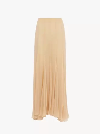 Fluid maxi skirt in silk mousseline