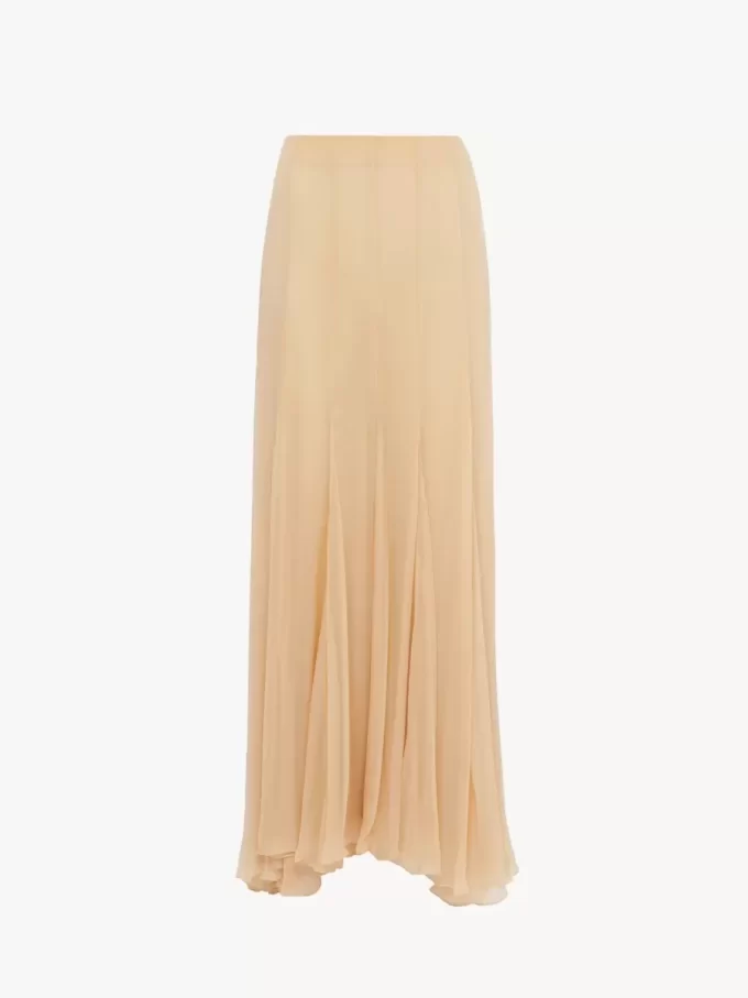 Fluid maxi skirt in silk mousseline