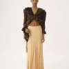 Fluid maxi skirt in silk mousseline