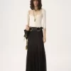 Fluid maxi skirt in silk mousseline
