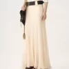 Fluid maxi skirt in silk mousseline