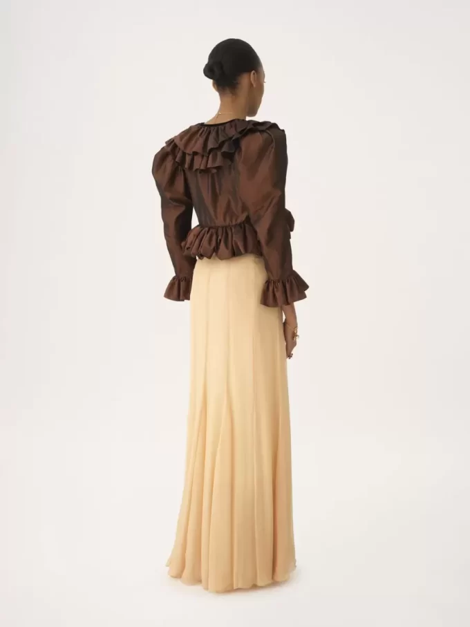 Fluid maxi skirt in silk mousseline