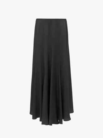 Fluid maxi skirt in washed silk satin
