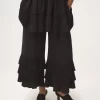 Fluid wide-leg pants in crêpe de chine