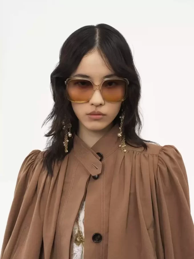 Gathered boule jacket in linen & cotton