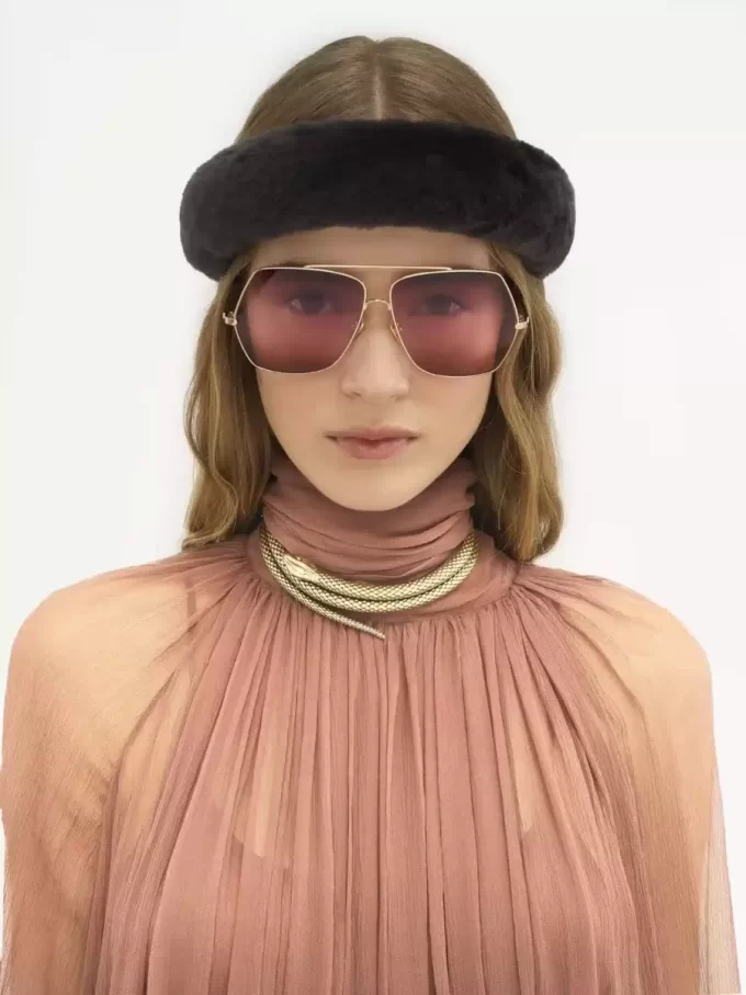 Gathered long dress in silk mousseline Gathered long dress in silk mousseline