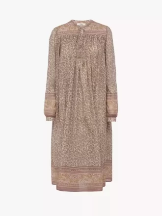 Gathered tunic dress in cotton voile
