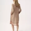 Gathered tunic dress in cotton voile